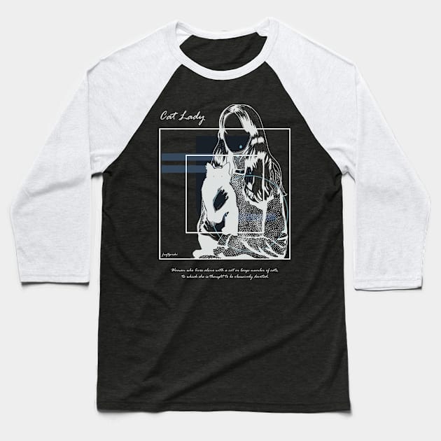 Cat Lady version 7 Baseball T-Shirt by Frajtgorski